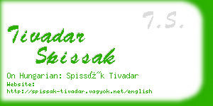 tivadar spissak business card